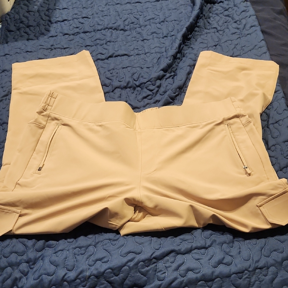 Women's Tek Gear Tan Elastic Waist Pants, Size Xxl